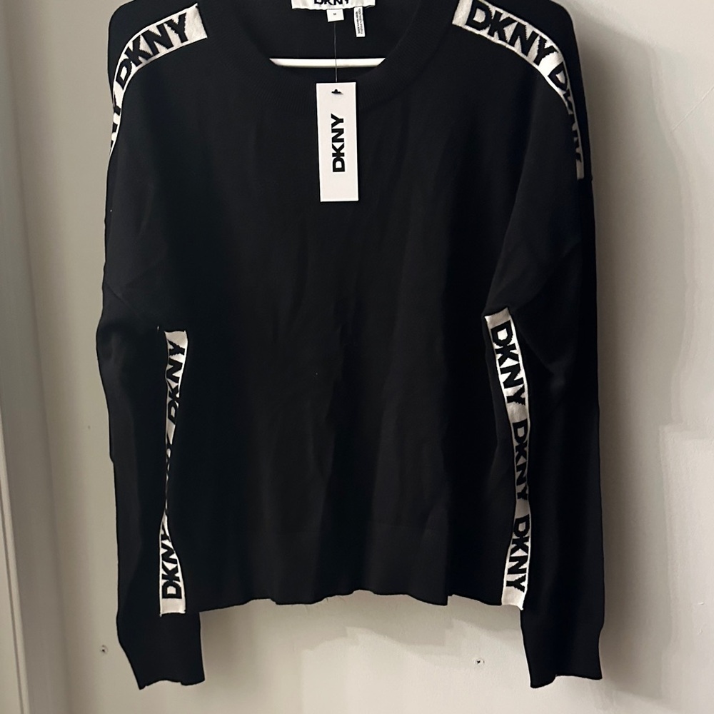 DKNY Black Sweatshirt with Logo Accents